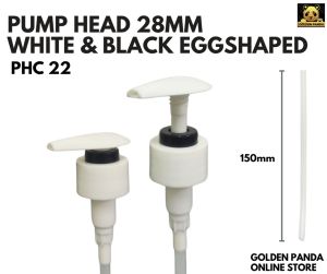 PHC 22 Pump Head 28mm Black & White Locking Eggshaped/Pump Head 28mm /Bottle Pump Dispenser /Bottle Pump Nozzle Dispense
