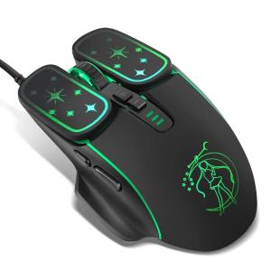 Chuột chơi game USB Chuột chơi game công thái học có đèn nền RGB Chuột có dây thể thao điện tử 7D cho máy tính xách tay PC Gamer2026