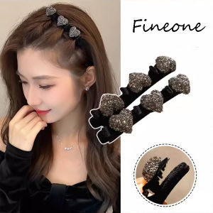 1PC Bling Braided Hair Clip Fashion Hairpin Shiny Side Duckbill Clip For Women Girls Sweet Cute Hair Accessories