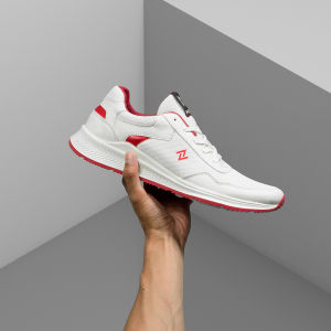 NAZ LUCKY WHITE - Sepatu Pria Sneakers Olahraga Putih Casual Running Cowok