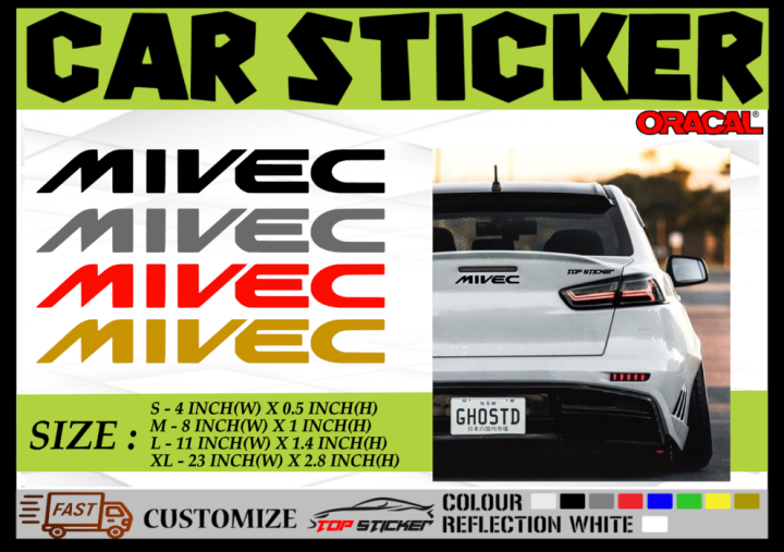 Mivec Car Sticker Aksesori Kereta Stickers Mitsubishi Lazada