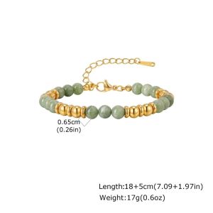 NAELIN Phong cách Bohemia Vòng tay bằng thép không gỉ. Chống thấm nước. Mạ vàng Vòng tay trang trí bằng hạt cườm. Thời thượng Hạt thép không gỉ Dây chuyền hạt cườm Dành cho phụ nữ.