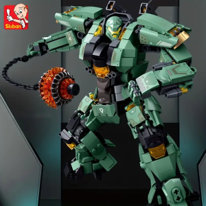 Sluban 542pcs Green Warrior Robot With Chain Hammer Building Blocks Toys Robot Battle Armor Assembling Educational Toys Christmas Gifts For Kids