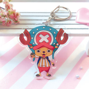 YF Anime One Piece Transparent Keychain Acrylic Luffy Chopper Keychain Pendant FY