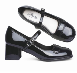 Black Shoes Women Work School Shoes Rubber Glossy Finish Classy Stylish Ladies Footwear Rubber Anti-Slip and Waterproof Material Black shoes