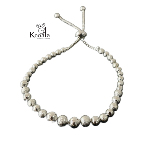 Gelang Serut Bola Aksesoris Wanita Silver Gold Terbaru Model Simple Sederhana Elegan