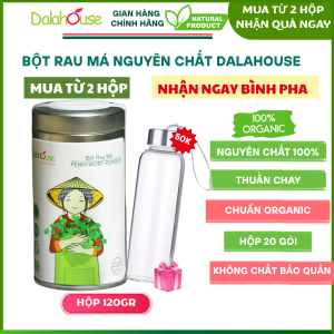 Bột Rau má Dalahouse hữu cơ (Organic) Sấy Lạnh Nguyên Chất loại Hộp 20 gói (3g/ gói)