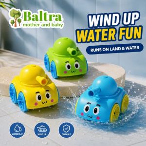 Wind Up Amphibious Tank Toy Bath Water Play Kids Clockwork No Battery Bathtub Pool Land Car