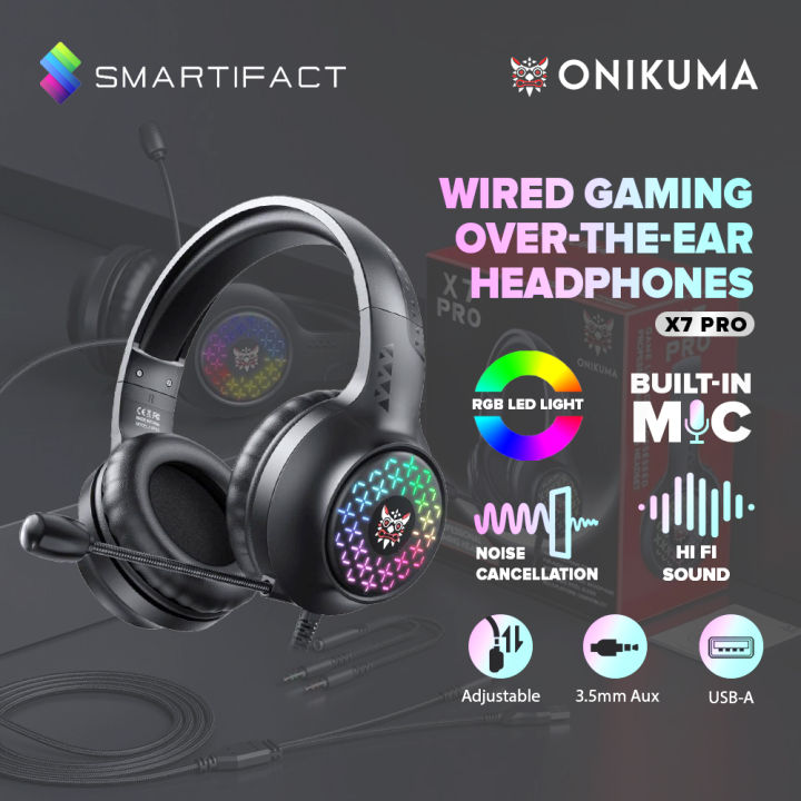ONIKUMA X7 PRO RGB Breathing Lights Over-ear Wired Gaming Headphones