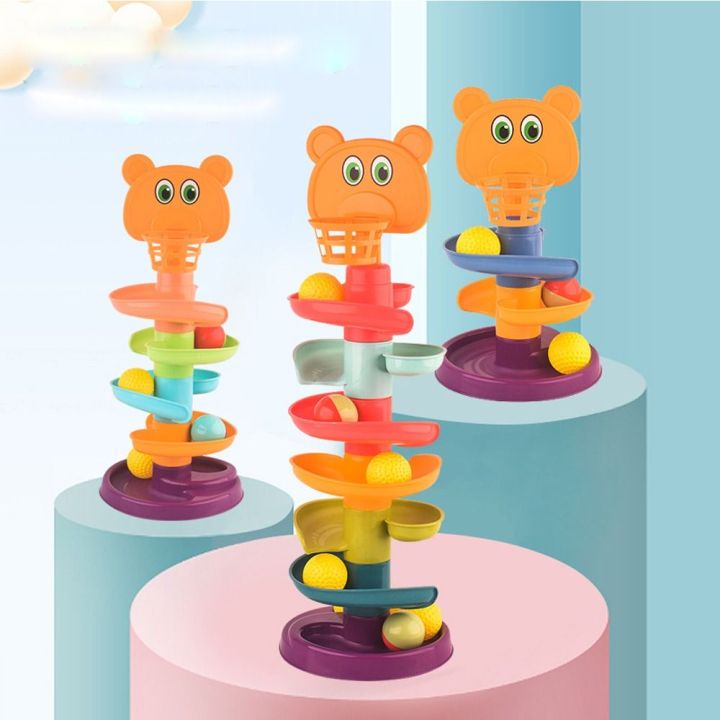 XUECHUANGYING Bear Rolling Ball Pile Tower Multilayer Plastic Cement