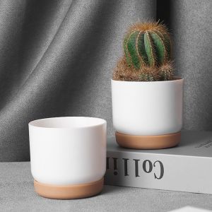 SWEET LORD 1 pcs Small Round with Trays INS Style Automatic Water Absorption Flowerpot Flower Planter Garden Supplies Succulent Planter Pot
