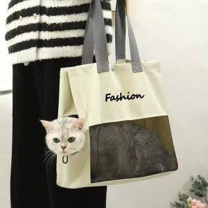 Outdoor Cat Carrier Travel Bag Breathable Cat Canvas Bag Large Shoulder Bag for Kitten Puppy Teddy Bichon