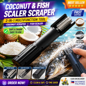 Coconut Grater 2 in 1 Fish Scaler Stainless Steel Multi-purpose Kitchen Tool