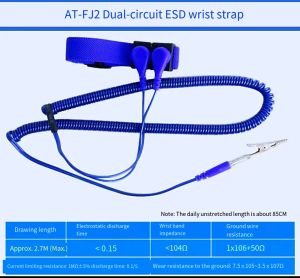 ATTEN antistatic wristbands factory antistatic corded single loop/double loop to remove the elimination of human body static electricity bracelet clean workshop maintenance tools with