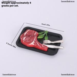 [COD] SweetBabiese 5ชิ้นจำลองจานพาสต้าสเต็กมีดและส้อมชุดโมเดลบ้านตุ๊กตาครัวอาหารของเล่นตกแต่งอุปกรณ์ DIY