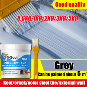Gooti  Roof Sealant Waterproof with brush 1000g Super Waterproof Glue High temperature resistance waterproof and insulation Water Proofing Sealant Paint Environmentally friendly & non -toxic Asphalt Water proofing