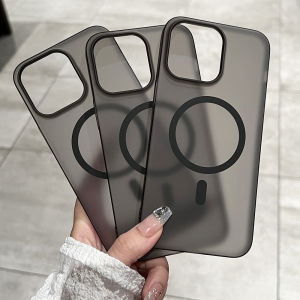 Matte Ultra-Thin for Magsafe Case For iPhone 15 17 16 14 11 12 13 Pro Max  Wireless Charger Hard PC Translucent Cover