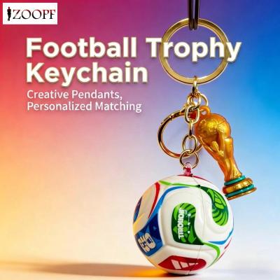 2026 World Cup Keychain - Football Trophy Fan Gift