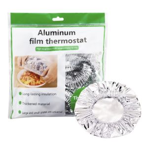 [SG Ready Stock]50PCS Aluminum Foil Food Cover Insulation Cover Elastic Cling Wrap Reusable Food Cover Fresh Keeping