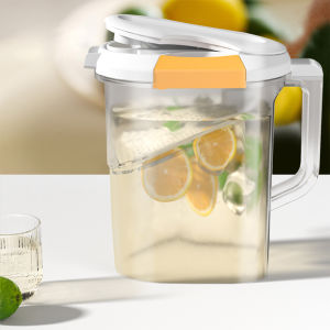 Refrigerator Door Water Pitcher With Strainer And Press Lid Fridge Beverage Container Push Type Jug Water Juice Drinks