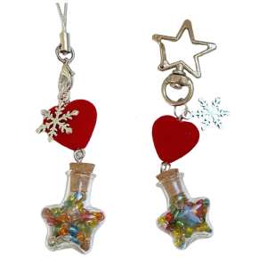 Christmas Snowflake Flock Cellphone Strap Keyrings Adds Holiday Charm and Security for Daily Commute or Parties