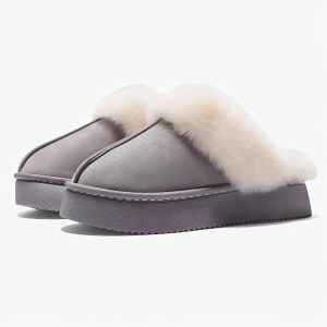 Dép lông nữ dép lông mang trong nhà dép bông mùa đông sục lông đế dày ấm áp chống trượt trong nhà - Happy Home 4U