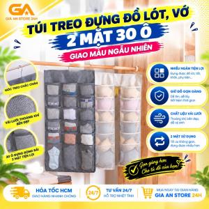 Túi Treo Đựng Đồ Lót Tất Vớ 2 Mặt 30 Ô Túi Đựng Đồ Treo Tủ Tiện Lợi
