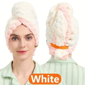 1pc WomenS Extra Large Quick-Dry Hair Towel - Super Absorbent Microfiber Turban with Wide Brim 50x70cm (19.69x27.56in) for Curly Wavy Straight Hair - Thick & Soft Hair Towel