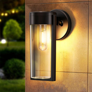 Solar Wall Lights Outdoor Waterproof Fence Lights Auto On Off Dusk To Dawn Warm White Porch Light Rustproof Exterior Sconce For Garden Patio Front Door