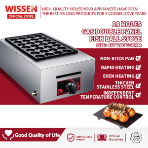 WISSEN Takoyaki Maker Takoyaki Gas Commercial Double Plate Fish Ball Stove