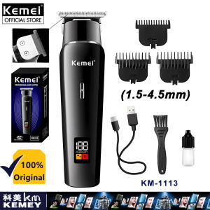 Kemei KM-1113 Professional Mini Portable Black Hair Clipper Rechargeable LCD Display Hair Trimmer Electric Low Noise Strong Power Haircut Machine