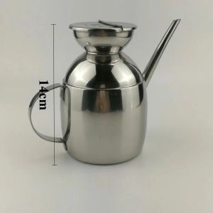 Sacesr Thickened Stainless Steel Oil Bottle Drum Shape Large Capacity Oil Pot Retro Nordic Style Jug Indoor Practical Kitchen Tool 4Y1Z7