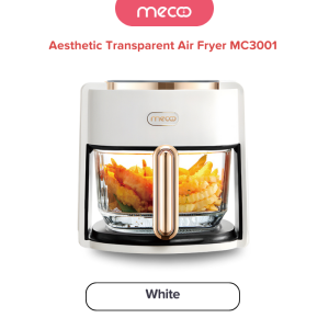 Mecoo Air Fryer Aesthetic Transparant Kaca MC3001 Kapasitas 5 Liter Low Watt Digital Frayer Meco