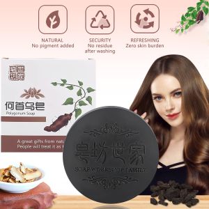 Organic Polygonum Soap Natural Security Refreshing ( Hair Shampoo/Soap ) Black & Thick Fallopia Multiflora Shampoo Bar Polygonum Soap with Foaming Net He Shou Wu Extract Shampoo Deeply Cleanses Hair Scalp Organic Moisturizes Repairs Hair Damage