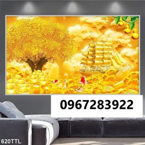 Gạch tranh tài lộc sang trọng 3D