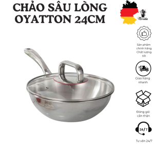Chảo inox OYATTON chảo xào 24cm chảo inox sâu lòng 24cm chảo OYATTON chảo xào inox chảo cao cấp