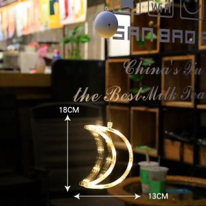 LED Light Snowflake Santa Window Ornaments Decoration for Home Xmas Navidad New Year Christmas Decor Fairy Lamp String Lights