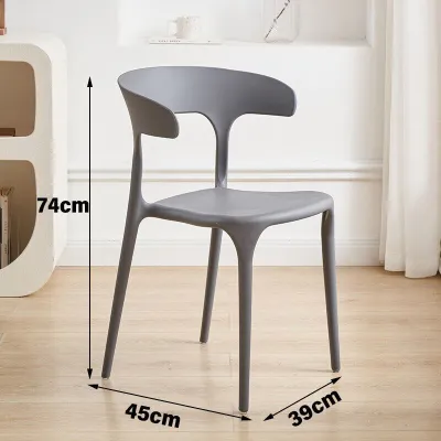 HOME Ghế sừng nhựa tựa lưng bằng nhựa sừng ăn sang trọng nhẹ văn phòng có thể xếp chồng