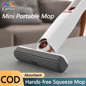 Mini Portable Sponge Mop Hands-free Squeeze Mop Absorbent Sponge Mop Desktop Mop Car Mop Powerful Multifunctional Cleaning Mop Home Kitchen Bathroom Cleaning Tools
