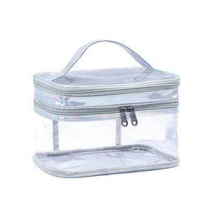 STARGOODS Waterproof Transparent Cosmetic Box PVC Two Layers Makeup Bag Portable Multifunction Cosmetic Organizer Bag Travel
