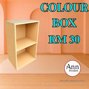(PERABOT ANN) COLOUR BOX / BOOKSHELF / STORAGE CABINET / 2 SHELF CABINET