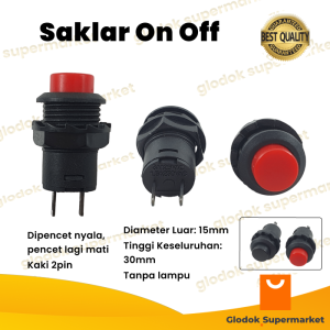 Switch Push On Off Bulat Kecil 2 Pin Saklar 2pin Tombol 2 Kaki