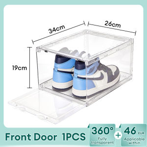 LUXU 6PCS Acrylic Shoe Box Clear Magnetic Stackable Organizer Large Space Container Storage Shoe box