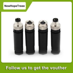 NewHopeTreee ขั้วต่อเซ็นเซอร์ M8ชายหญิงสกรูเกลียวปลั๊ก coupling 3 4 PIN A Type
