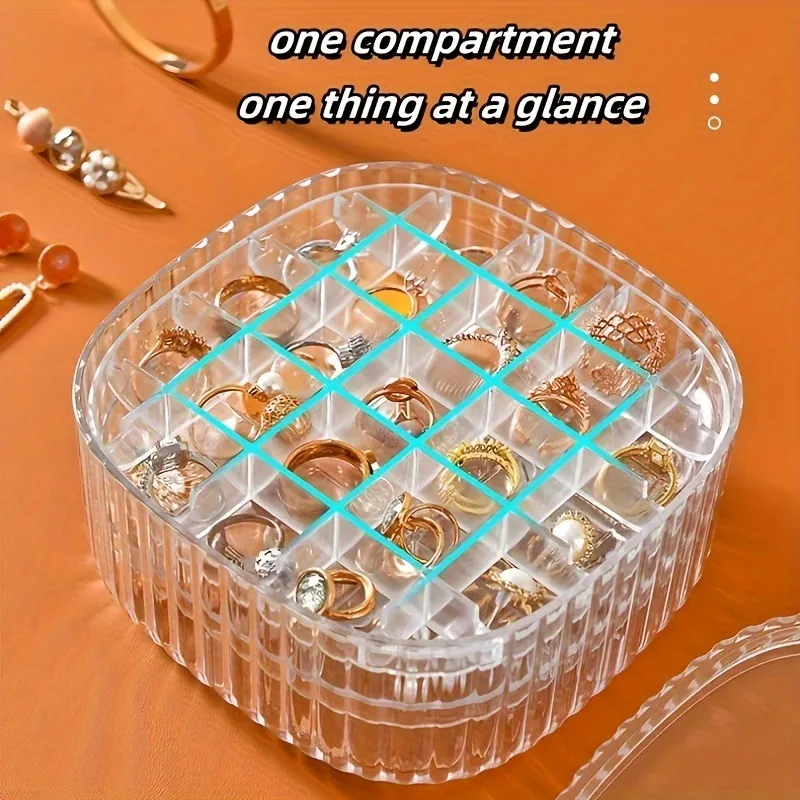 Jewelry storage box earrings handmade jewelry necklace multi compartment  portable box large capacity dust-proof display stand