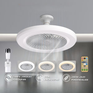 Lampu Kipas AC Remote Multifungsi 30W 2in1 LED Smart Fan Light Ceiling Fans with Lampu Plafon/50W 2in1 Lampu Kipas Angin Plafon Lampu 3 Warna Remote Dapat Diatur 360° Lamp Holder