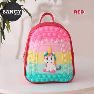 SANCY Pop It Small Backpack Fidget Toy Unicorn Peripheral Poppy Time Pop Rainbow Fidget Kids School Bag - Fulfilled by SANCY