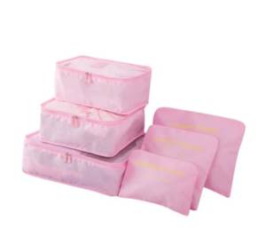 6-in-1 Travel Bag Organizer Set | Waterproof Compression Packing Cubes Luggage Suitcase Storage Makeup Toiletry Bag