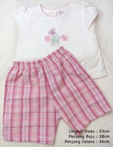 LNR Shop Setelan for Baby 1-5month Lengan Panjang Pendek Floral Butterfly Bear Bahan Tebal Adem Halus Lembut Bunny Baby Salur Kotak Kotak Baju Tidur Anak Perempuan