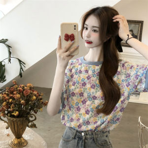 QDshop ใหม่ เสื้อยืดแฟชั่นผู้หญิง งานคอกลมแขนสั้น ลายดอกไม้สุดน่ารัก เนื้อผ้าใส่สบายไม่หนาเหมาะกับประเทศไทย ที่สำคัญราคาไม่แพงด้วย